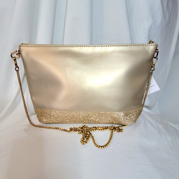 Jimmy Choo Parfums Gold Cosmetic Bag/Crossbody + Champagne Toast Set – 3fer, NWT - Picture 5 of 9